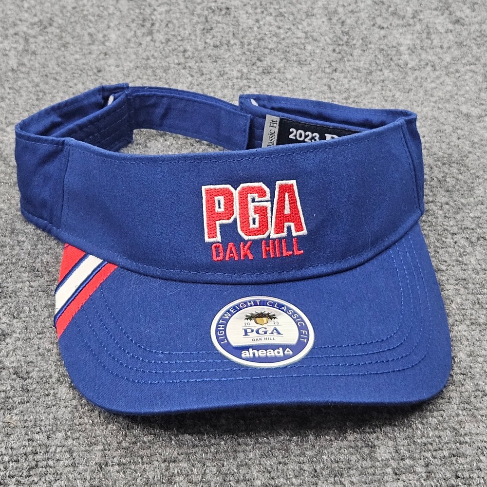 PGA Golf Visor Blue 2023 Oak Hill Championship Hat Active Golfcore Resort Preppy